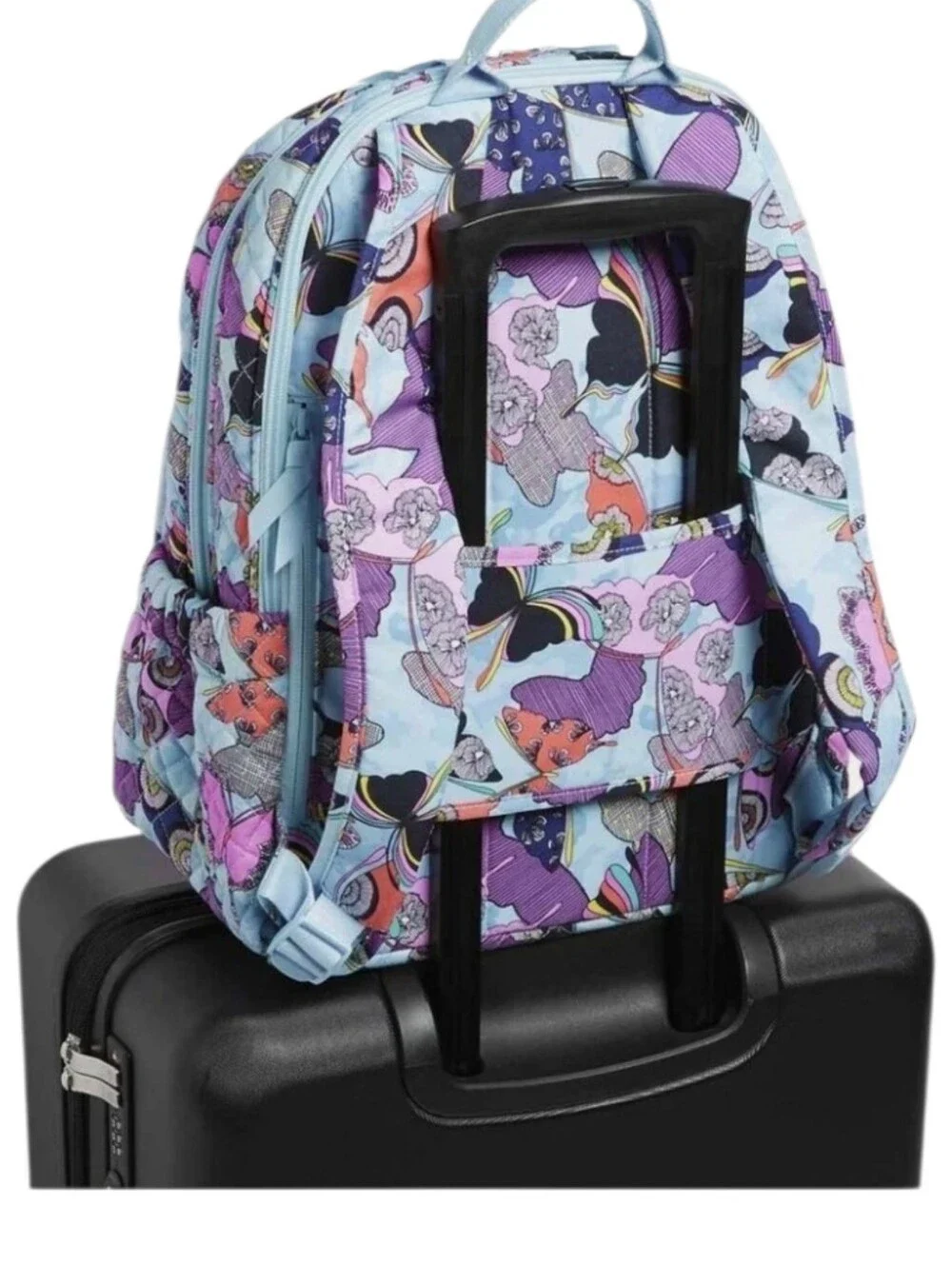 Vera Bradley Quilted "Butterfly By" Print Campus Backpack - Picture 7 of 7